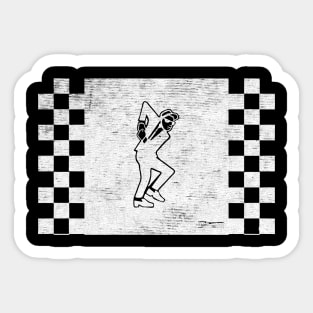 rude boy ska white Sticker